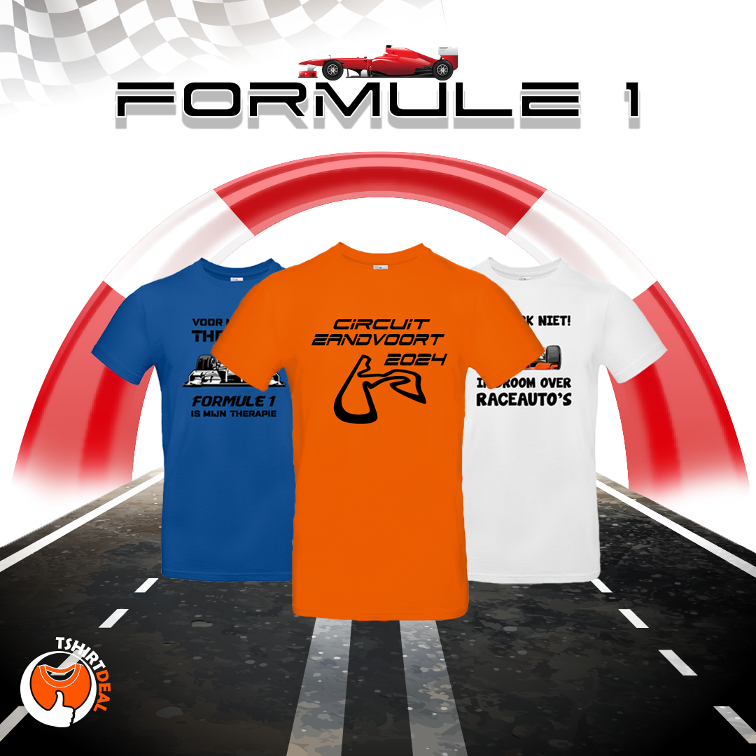 Ontwerp je eigen oranje Formule 1 kleding Lees meer Tshirtdeal